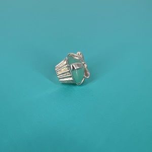 Blue enamel cupcake charm